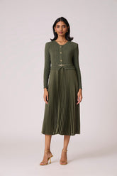 Laurel Crush Dress - Olive Green